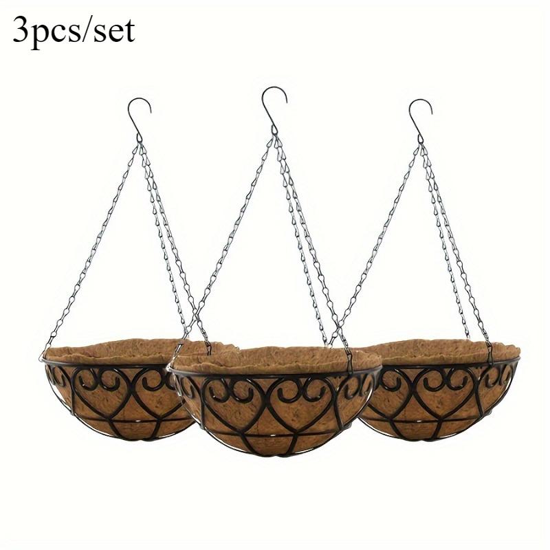 

Подвесной горшок из смолы для комнатных и уличных растений, настенный декоративный цветочный горшок с прочным подвесным кашпо чёрный