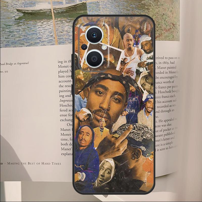 Rapper T-Tupac Shakur Cover For OPPO Reno 7 8 Lite 11F 12F 13F 14F 10 11 12 13 14 Pro OPPO Find X6 X8 X9 Pro Case