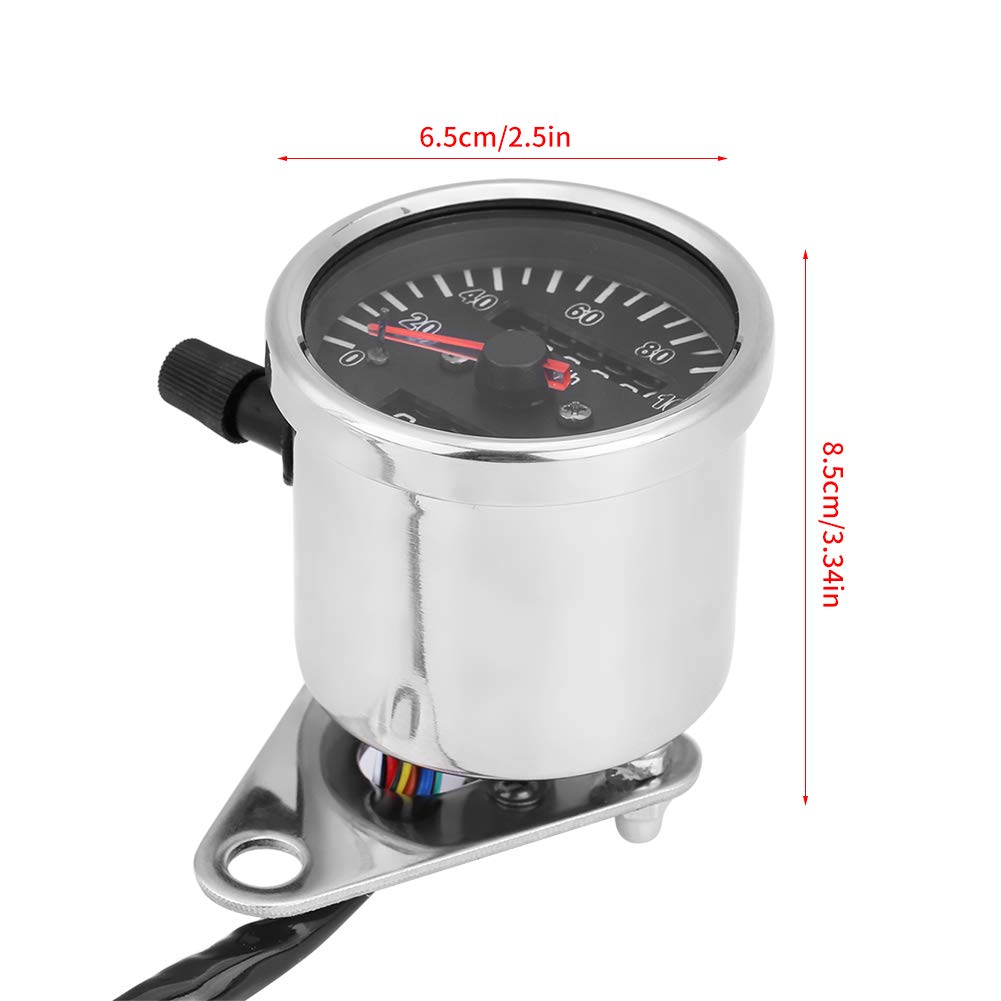65mm Speedometer Mechanical Waterproof UV Protection LED Light Motorcycle Odometer with Indicator