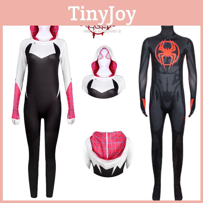 2023 Spider-man Miles Gwen Cosplay Costume Women's Spider-man Jumpsuit Milk Silk Fabric