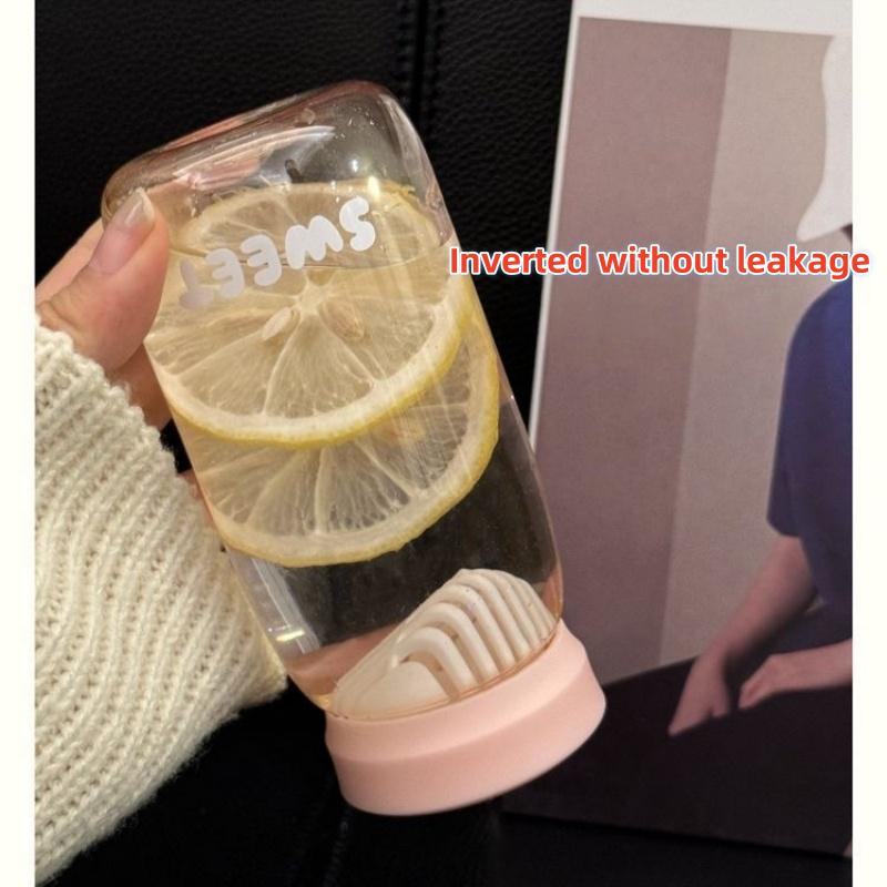 Simple and Fresh Mini Water Cup, Heat-resistant and Anti Drop Portable Plastic Cup, Milk and Fruit Bottle, Graduated Pocket Cup