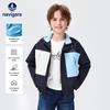 Boys' Color-Block Woven Lapel Jacket with Sail Embroidery