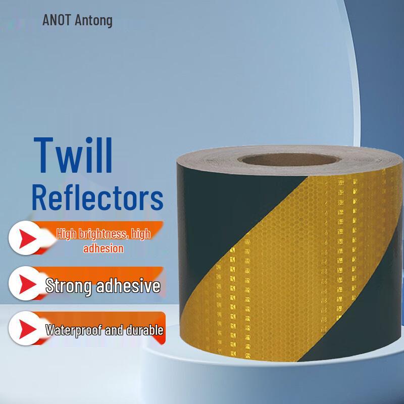 Andatong High-Visibility Yellow & Black Diagonal Reflective Warning Tape