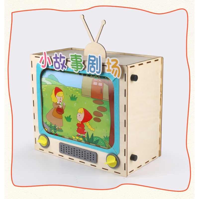 Wooden Educational Television Tell Stories Toy For Children Enhancing Cognitive