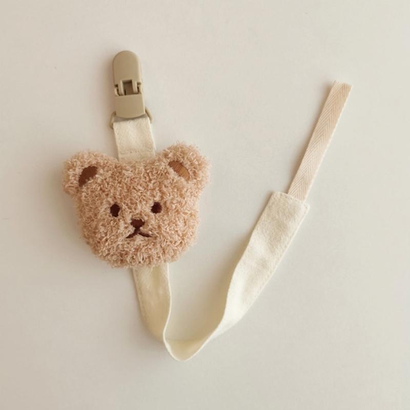 Pacifier Chain Plush Pendant Pacifier Clip Holder Soft Plush Bear Crib Hanging Decorations Infant Pacifier Accessories