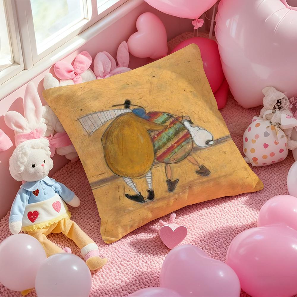 S-Sam Toft Арт Картина Наволочка с Рисунком Подушки для Гостиной Дивана и Декора Спальни 12x12Inch