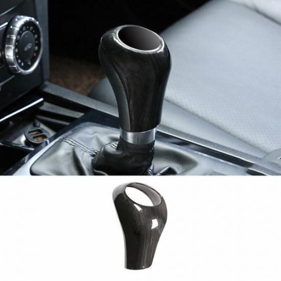 Black Wood Grain Inner Gear Shift Knob Cover Trim Fit For Benz C-Class 2004-2014