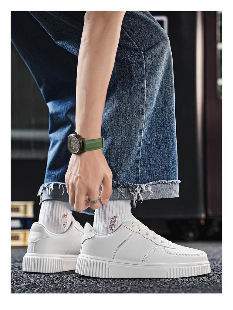 Men's Summer 2024 Breathable Casual White Sports Shoes, Trendy Flats, Sizes Up To 50