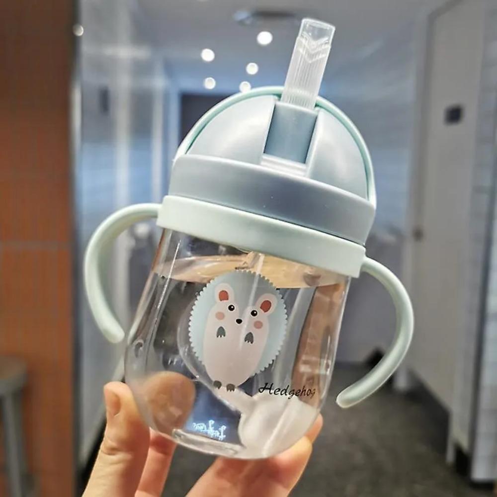 

250ML Children s Water Cup with Handle Learning Drink Cup Cartoon Water Bottles зелений