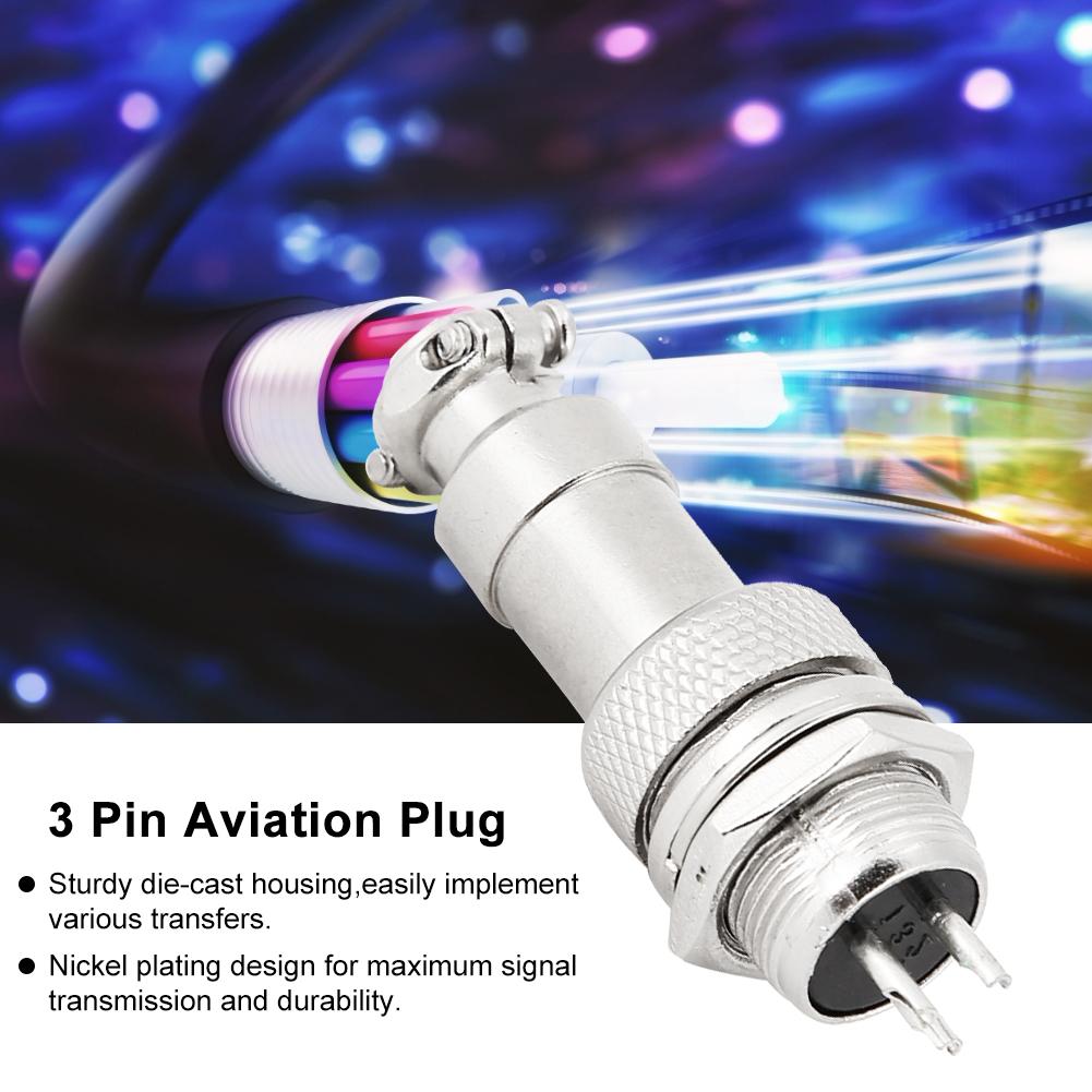 10pcs 3 Pin Aviation Plug M12 Socket Connector for Instrumentation Computer Navigation