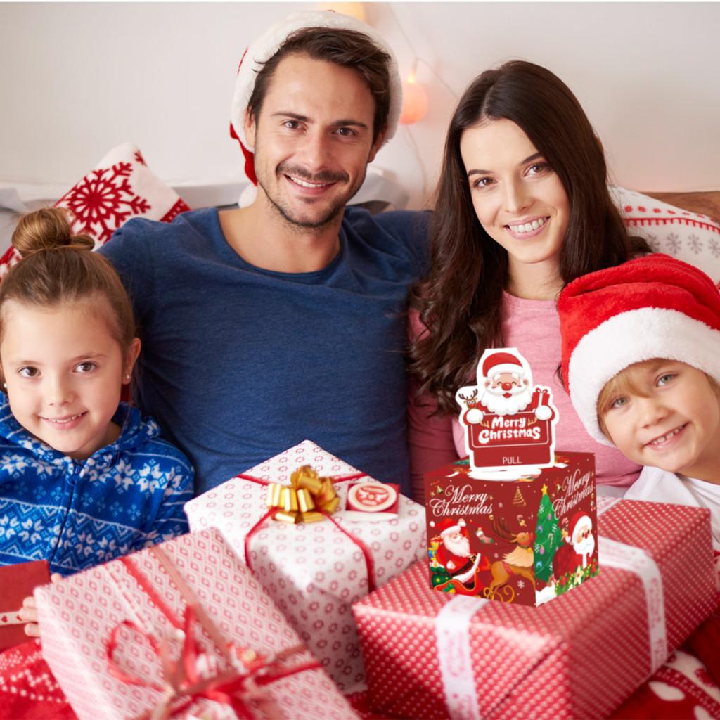 Red Christmas Theme Pattern Gift Surprise Box Holiday Decoration Prop Atmosphere