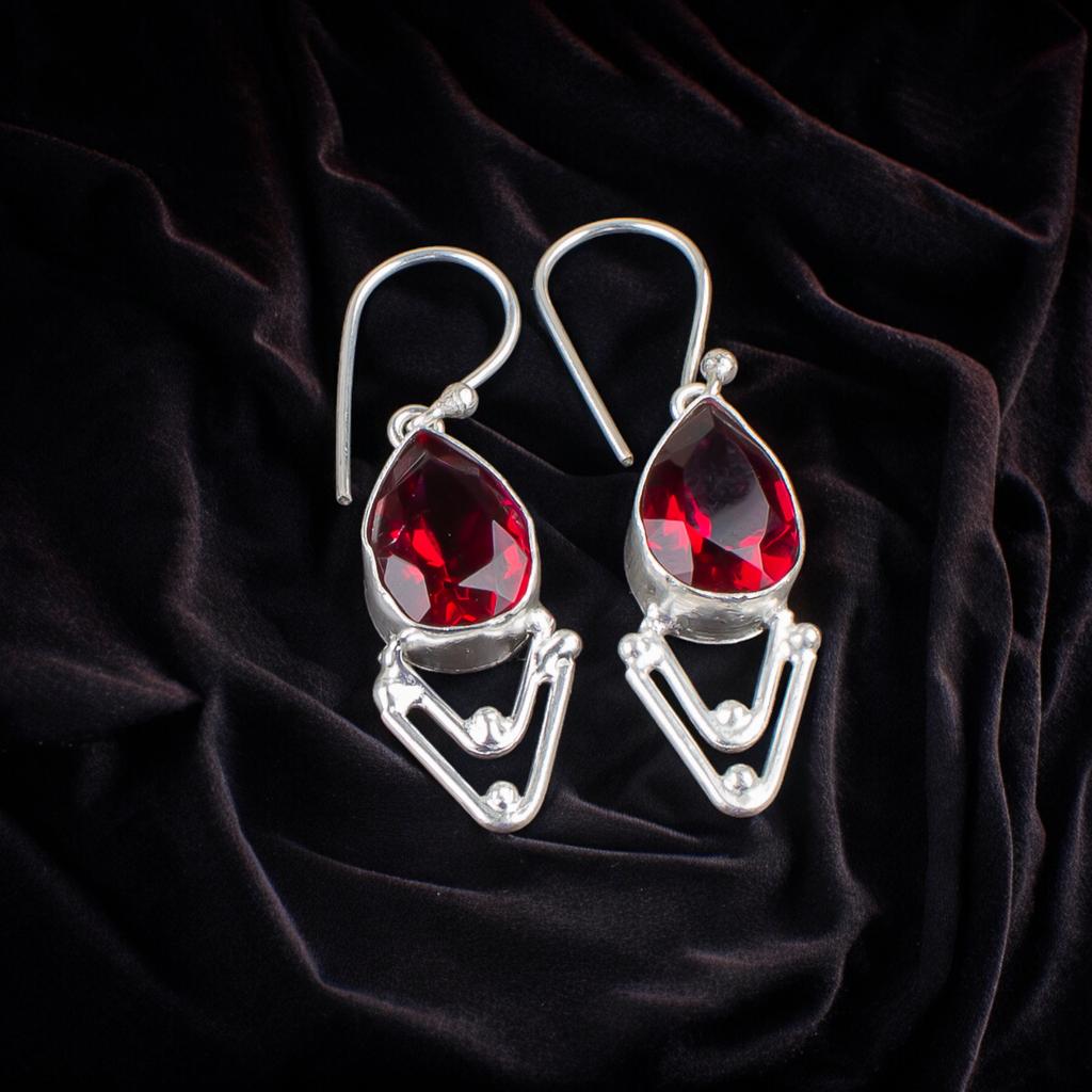 Pink Rubellite Gemstone 925 Sterling Silver Elegant Jewelry Earrings For Women EE-39-10