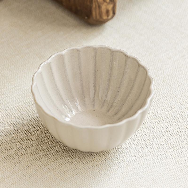 Delicate Petal Small Bowl Ceramic Bowl Rice Bowl Household Eating Bowl Breakfast Bowl Simple Style Tableware Dessert Bowl
