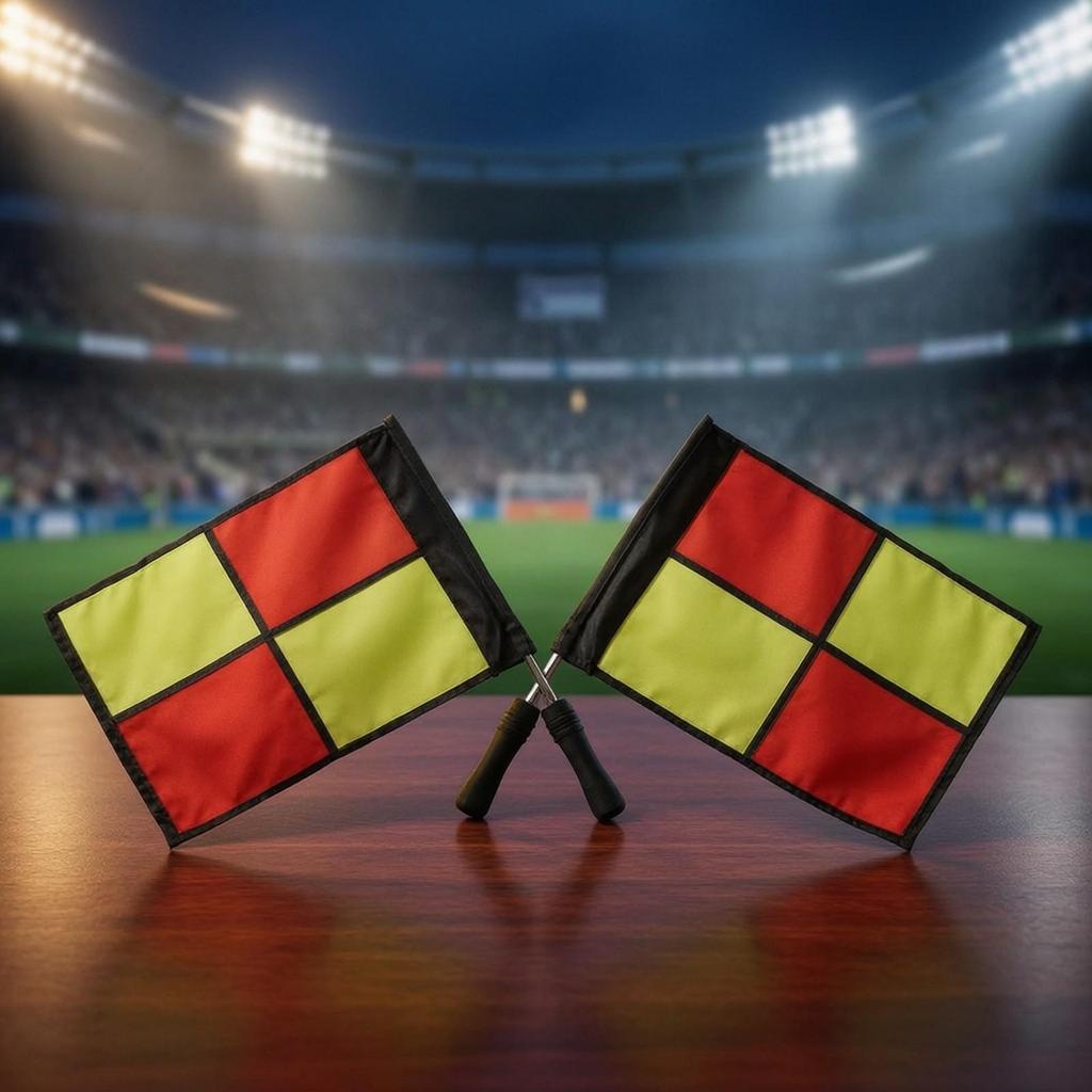 2 Pieces Referee Flags with Carrying Pouch High-Visibility for Athletic Training