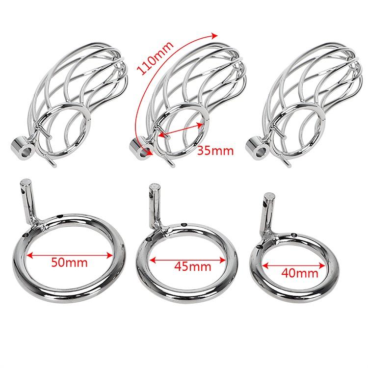 Stainless Steel Sex Toy Device Penis Ring Cuckold Long Male Chastity Cock Cage 110mm 1.5 Hours CE Certified
