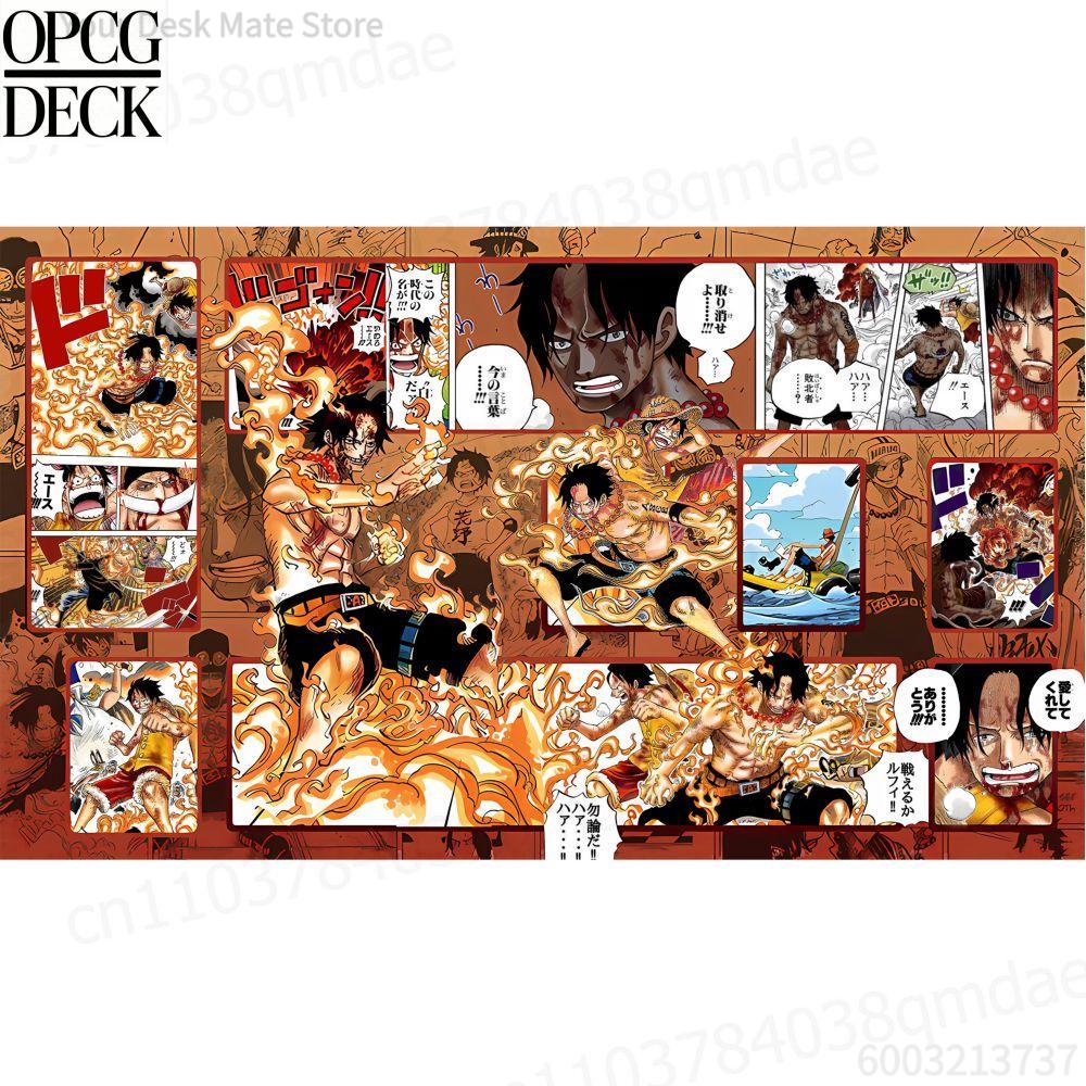 One Piece Opcg Playmat Card Game Playmat Portgas D. Ace Monkey D. Luffy Anime Playmat High-Quality Card Game Mat