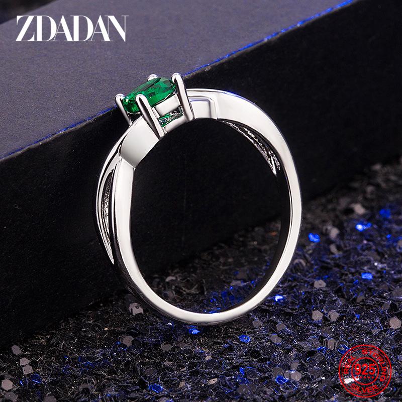 925 Sterling Silber Rosa Zirkon Ringe für Damen Modischer Ehering Schmuck
