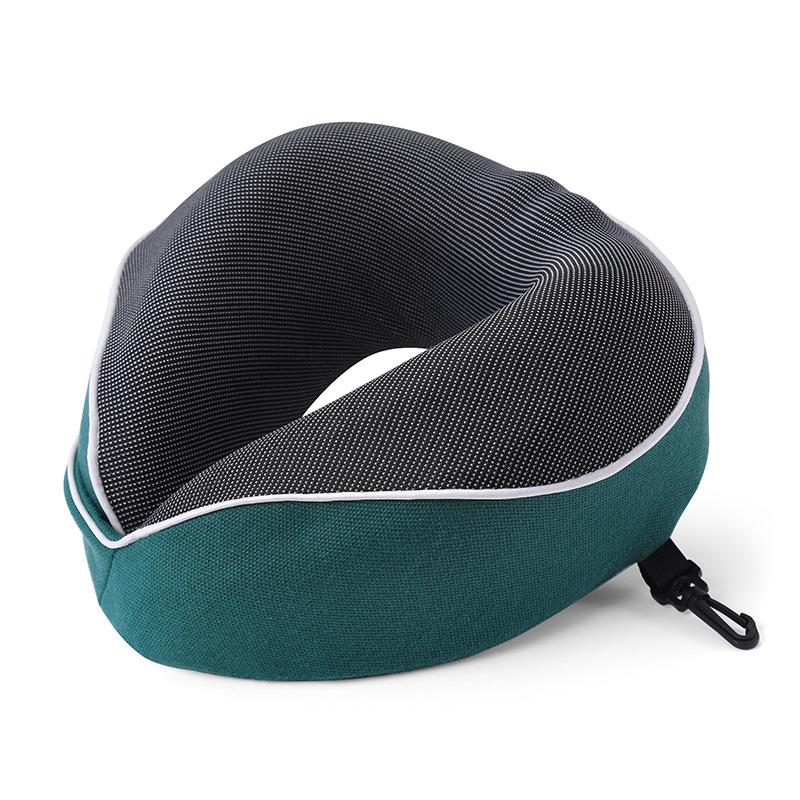 U-Shaped Memory Foam Travel Pillow with Foldable Neck Support, Breathable Design, and Optional Logo Printing.
