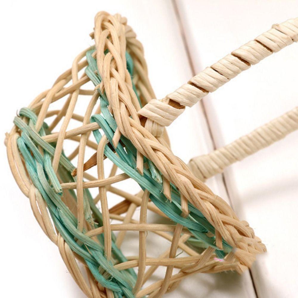 Beautiful Hand Made Flower Storage Basket Imitation Rattan Woven 2 Colors Wicker Flower Basket 8*5.5cm Storage Baskets