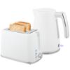1.7L 2200W Electric Kettle with Thermostat and Double Toaster with 7 Browning Levels. White