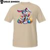 Streetwear Easter Bunny Tee – Urban Cartoon Rabbit with Gold Chain and V-Sign