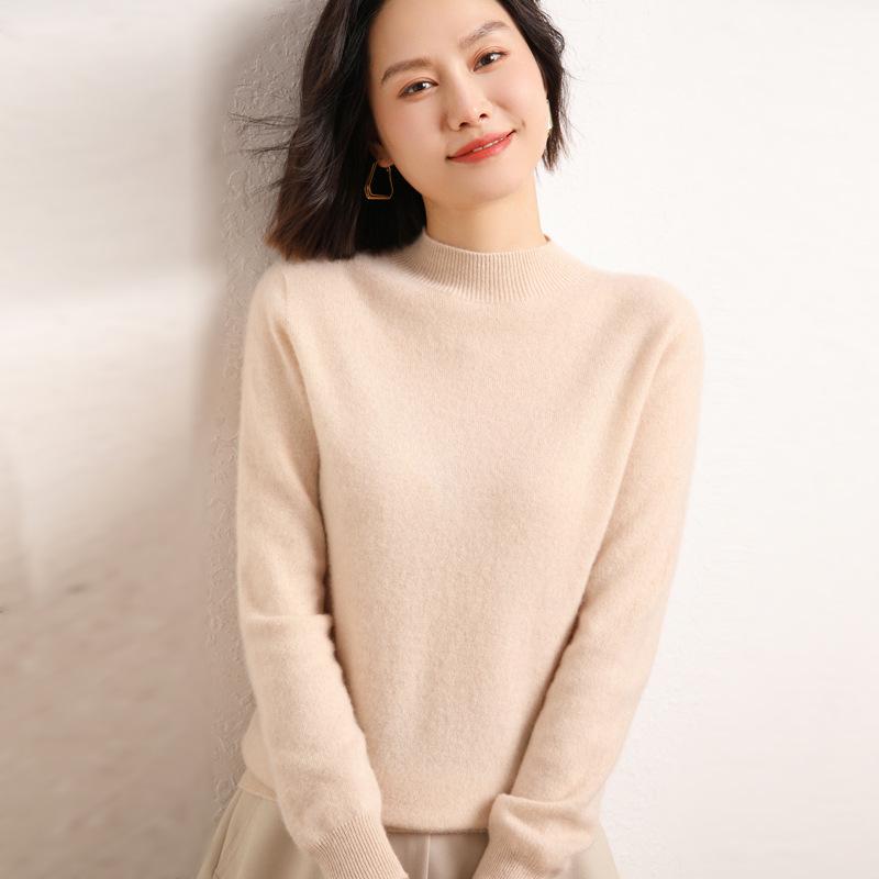 2023 Women's Cashmere Blend High Neck Knitwear - Autumn/Winter Base Layer Sweater