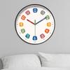 Colorful Early Education Wall Clock Mute Round Electronic Color Clock Punch-free Minimalist Learning Wall Hanging Clock