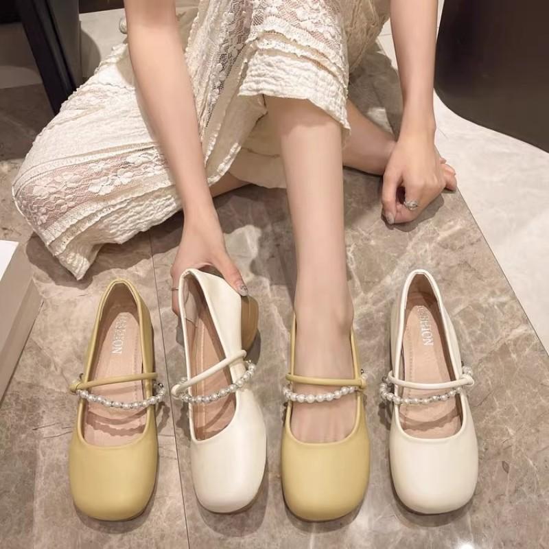 Evening Gentle Shoes Flat-soled Single Shoes Women's Spring and Autumn New Mary Jane Shoes with Skirts and Soft-soled Small Leather Shoes