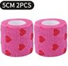 Rose Red Heart Rolls Bandages Elastic Nonwovens Bandage Non-woven Practical Beautiful Eco-friendly Elastoplast for Pets Animal