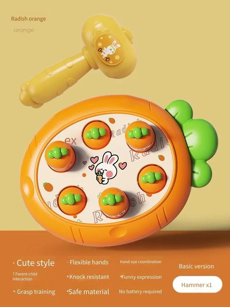 Children's Rabbit Groundhog Toy Cartoon Radish Percussion Game Console Groundhog Toy Parent-child Interactive Early Education