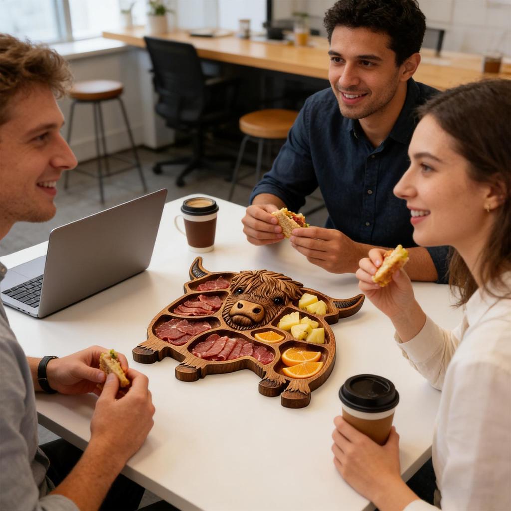 Holz-Kuh-Charcuterie-Brett - Käse- & Vorspeisenplatte für Party, Familientreffen, Feiertagsessen - Serviertablett für Snacks