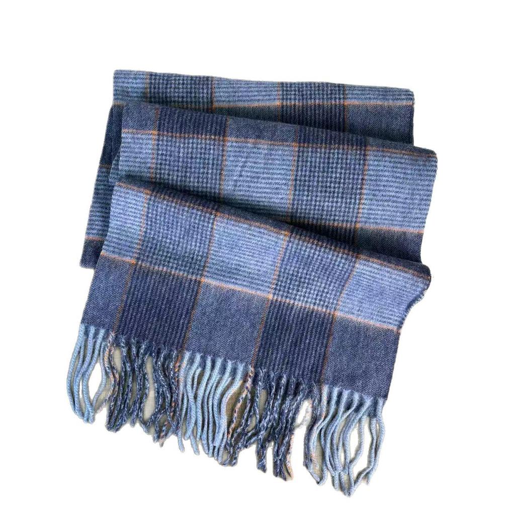 Unisex British Plaid Wool Scarf - Warm, Versatile Snood for Autumn/Winter