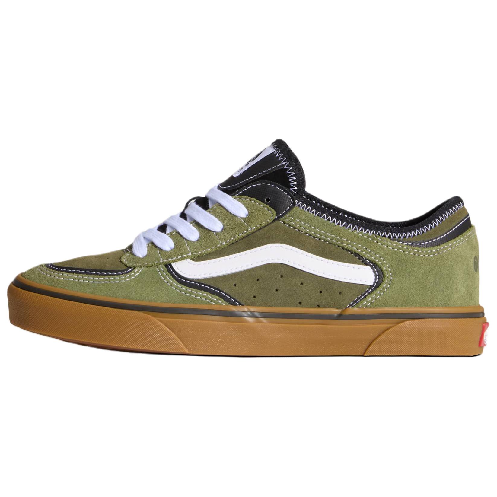 Vans Rowley Classic Comfortable Fit Skate Shoes Unisex sneaker Olive-Green White VN000SF4EMB 35