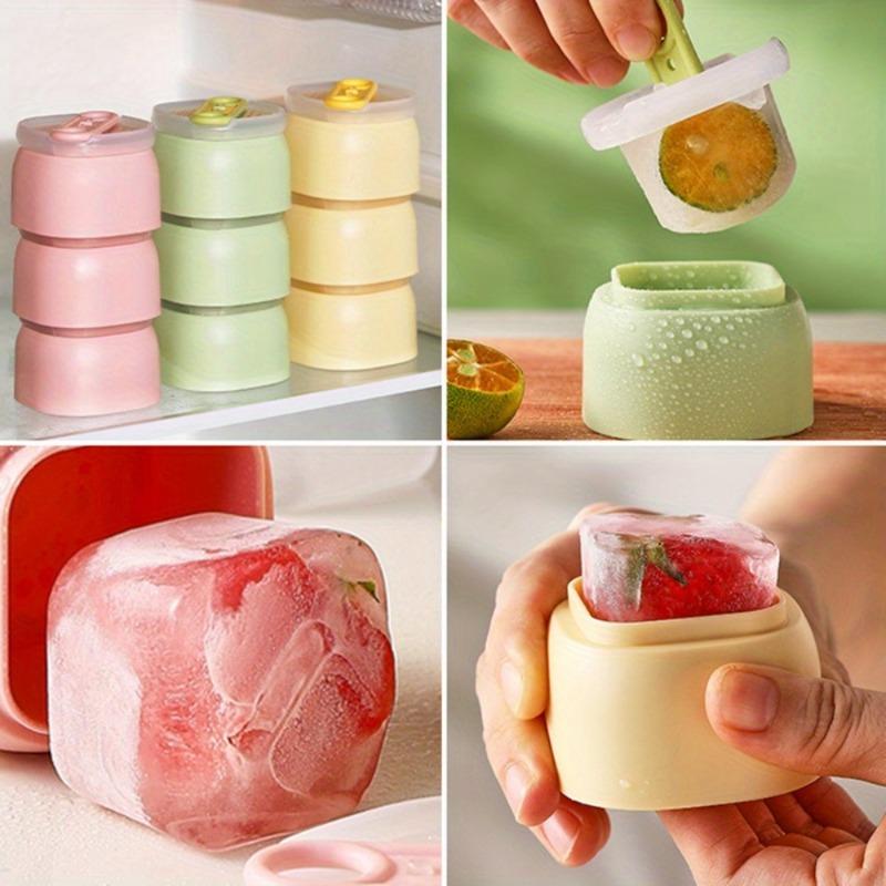 5 Stück Silikon Quadrat Einzelwürfel Eisform Küche Eiswürfelbox Leichtes Entformen Eiswürfelbereiter Werkzeug für Cocktail Getränkezubehör