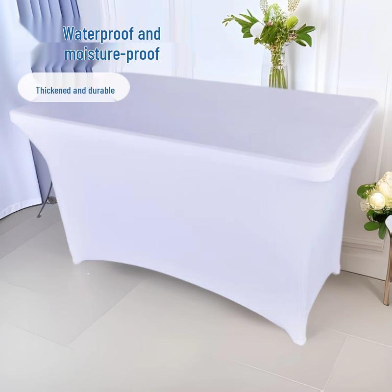 Premium Dustproof Stretch Tablecloth for Events: Thick, High-End Rectangular Cover for Restaurants, Hotels, Weddings, and Banquets