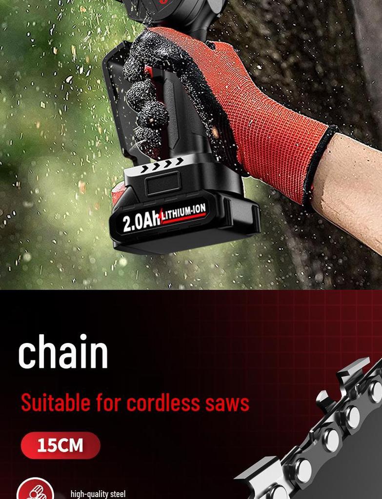 Compact Cordless Electric Chainsaw with Lithium Battery for Home Pruning and Logging