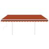 VidaXL Auvent manuel rétractable avec LED 4,5x3 m Orange et marron 3069965