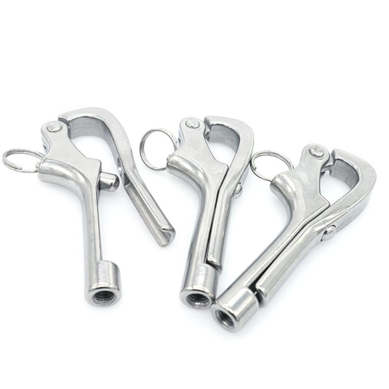 Quick Release Railing Hook Stainless Steel Hardware, Internal Thread 2 Pack for Boat Wire Rope and Guard Lines