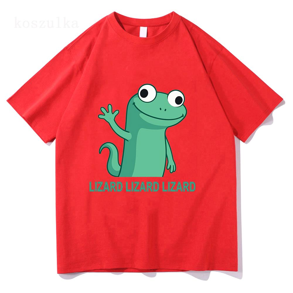 Funny Lizard Meme T Shirt 2025 Fashion UnisexWomen Aesthetic Tshirt Unisex High Quality Streetwear Kawaii 100 Cotton Tees Shirts