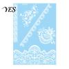 Gentle-On Skin Tattoo White Lace Sticker for Women, Temporary Face Body Fake Decal Arm, Waterproof Wedding Party Festival