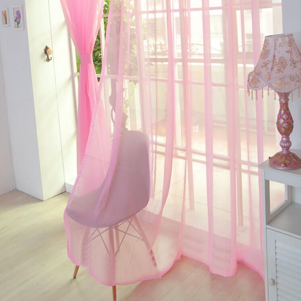 1 PCS  Color Tulle Door Window Curtain Drape Panel Sheer Scarf Valances