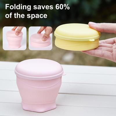 Yousheng Silikon Faltbarer Wasserbecher mit Lanyard 180ML Wiederverwendbarer Tragbarer Trinkbecher Weithals Leichtgewichtiger Zusammenklappbarer Trinkbehälter