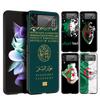 Algeria Passport Hard PC Phone Case For Samsung Galaxy Z Flip 6 5 4 Black Cover For Galaxy Z Flip 3 Foldable Shockproof Capa Bag