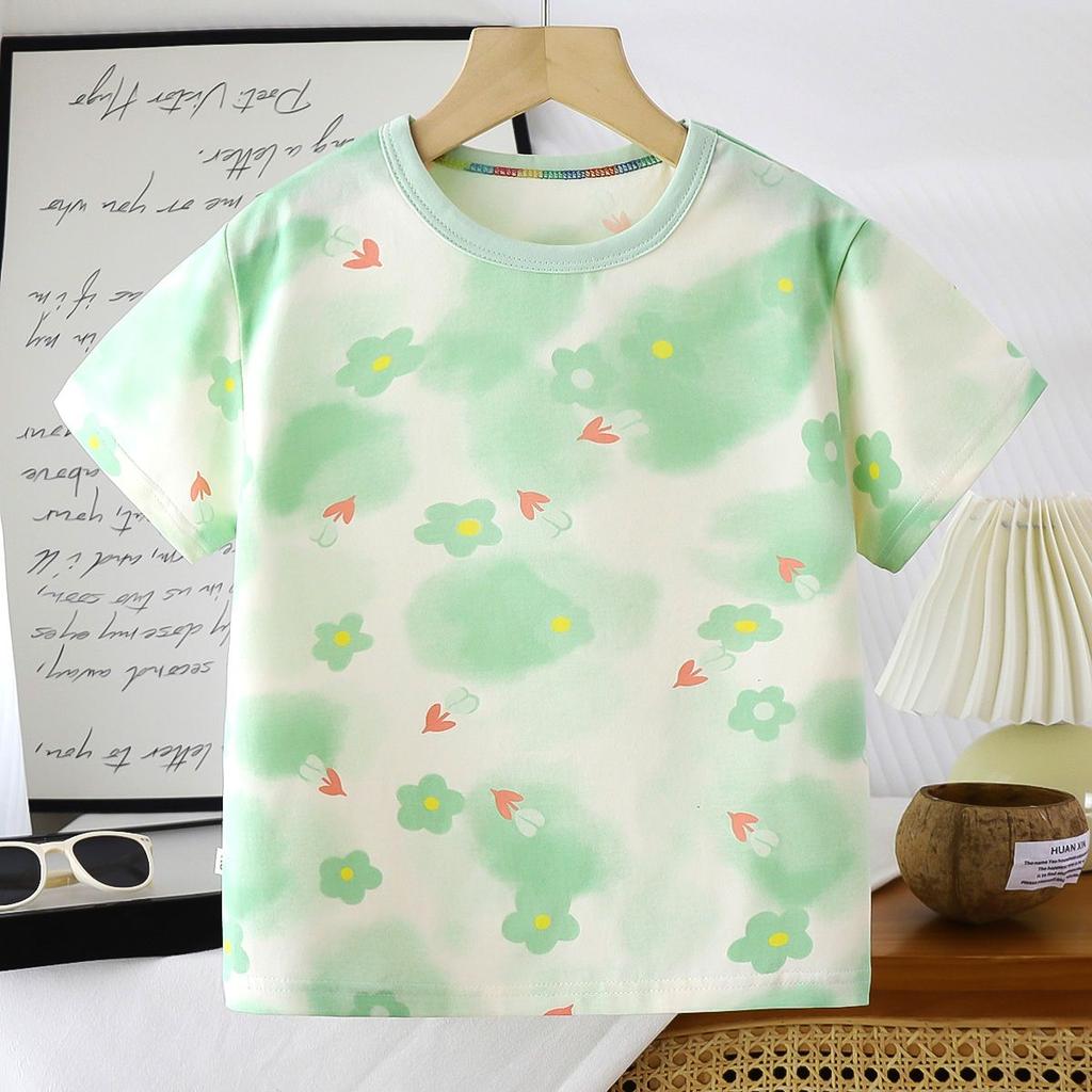 New Summer T-shirt for Girls Summer Clothes for Babies and Children Half Sleeved Cotton Thin Short Sleeved Shirt for Boys and Babies