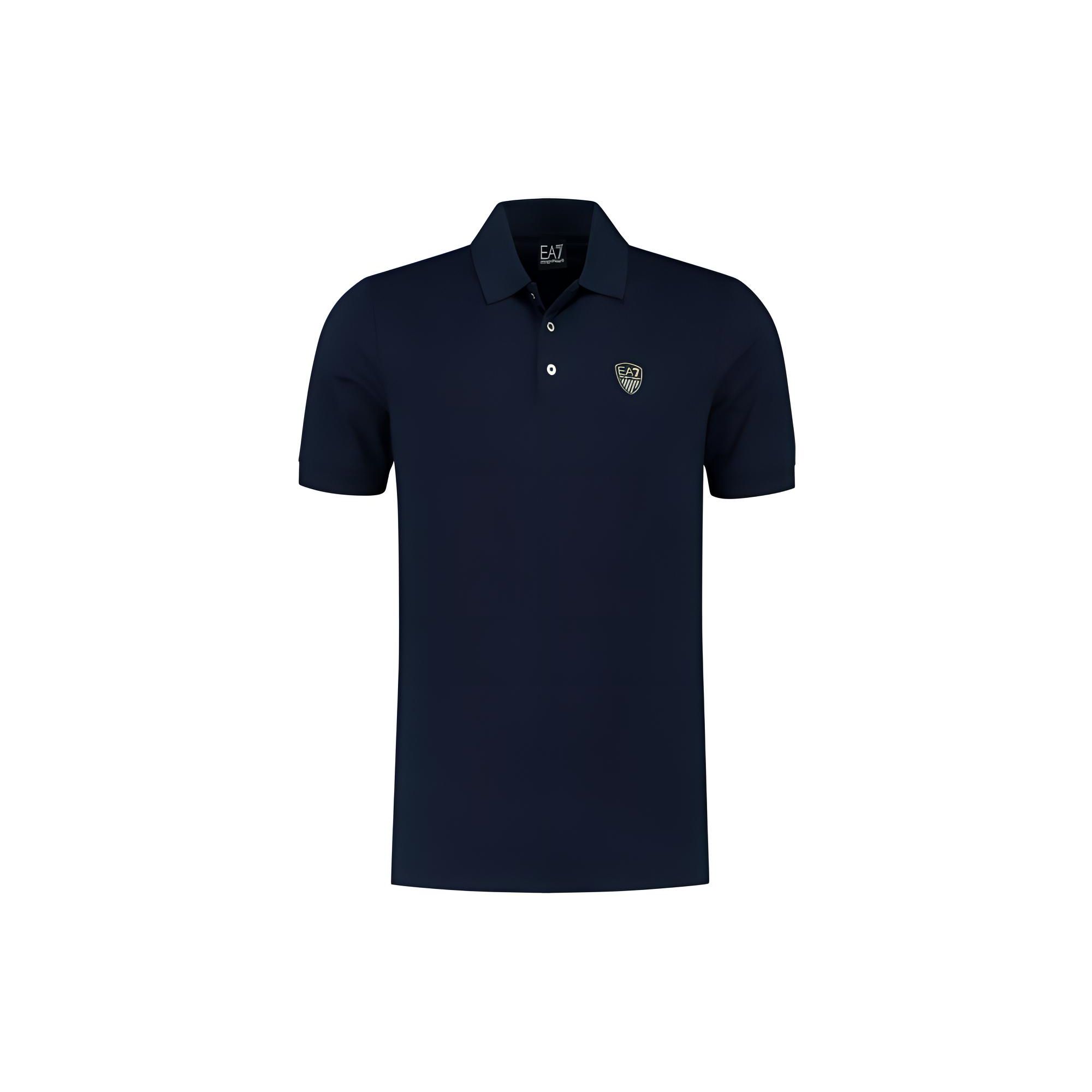 Emporio Armani Zomer 22 Effen Kleur Knopen Rechte Pasvorm Korte Mouwen Poloshirt Heren tops Marineblauw 3LPF08-PJEEZ-1554 XS