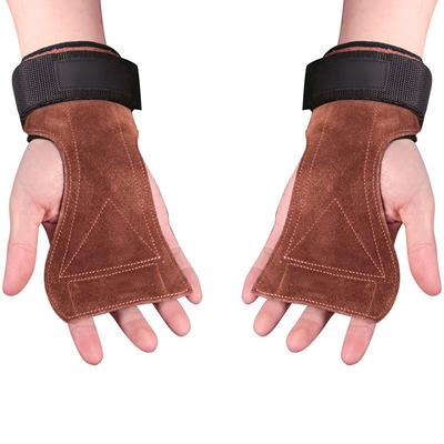 Fitnesshandschuhe Griffe Rindsleder Gewichtheben Trainingshandschuhe Hand Palm Protector Gymnastik Handgriffe Pull Up Kettlebells Training