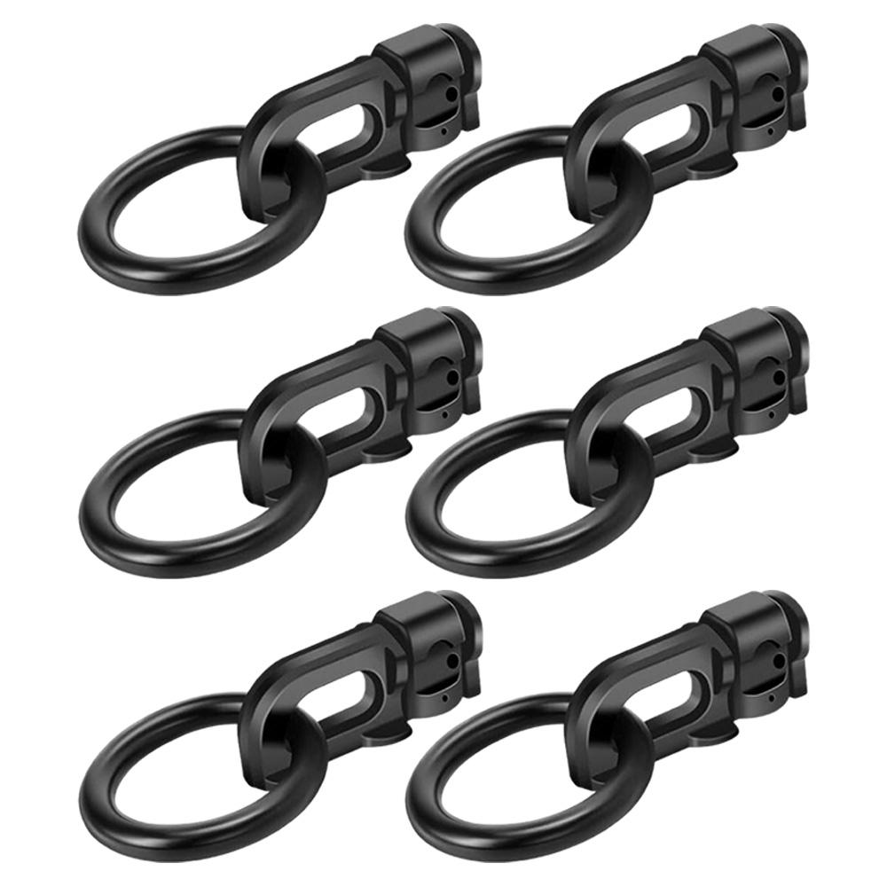 6PCS L Track Double Stud Tie Down Fitting with O Ring For Track Rail For Truck Bed Trailer Cargo Control Pickup RV ATV