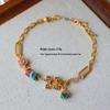 Retro Exquisite Butterfly Bracelet: Colorful Drip Oil Design, Light Luxury, High-End Fashion, Versatile Niche Temperament Jewelry.