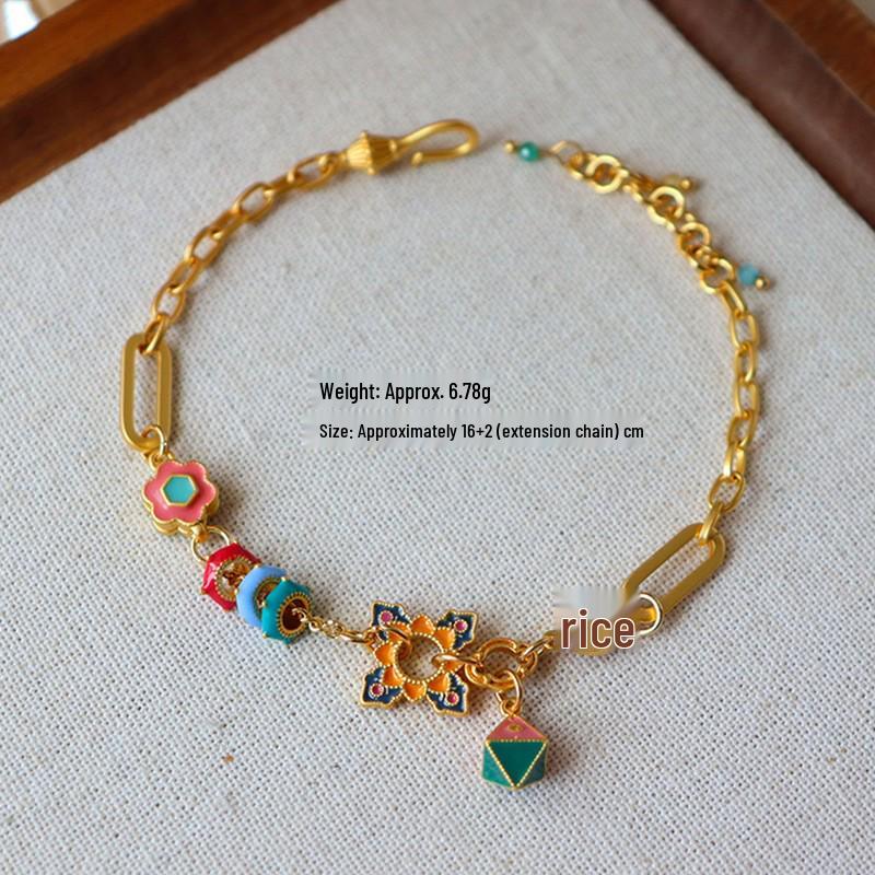 Retro Exquisite Butterfly Bracelet: Colorful Drip Oil Design, Light Luxury, High-End Fashion, Versatile Niche Temperament Jewelry.