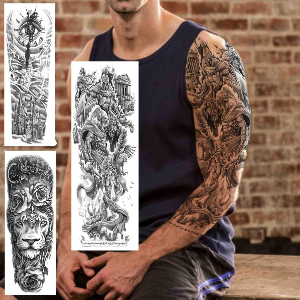 Pegatinas de Tatuajes Temporales Militares Realistas de Guerrero Para  Hombre Niño Adulto 3D León Rosa Mangas de Tatuaje Temporal Transferencia de  Agua - Main Image